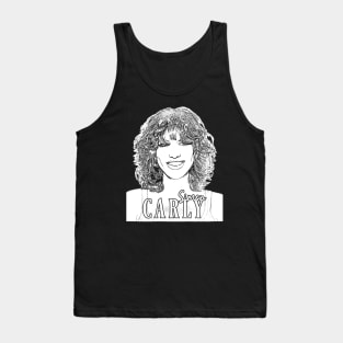 Carly simon // White retro Tank Top